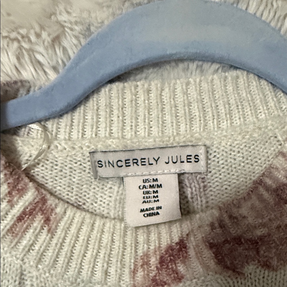 Sincerely Jules Cream and Pink Knit Sweater - Picture 2 of 4